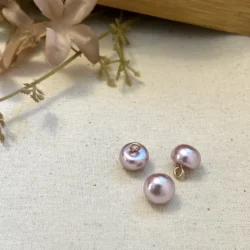 Luksusperle med hempe - 10 mm Rosa (30 stk)