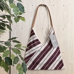 Woven Konvolutt-veske - Brede striper Plomme