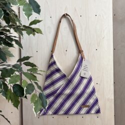 Woven Konvolutt-veske - Brede striper Lilla