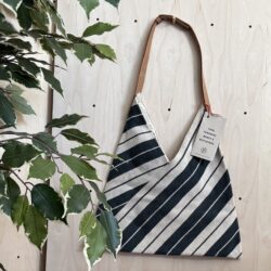 Konvoluttveske brede stripe grønn